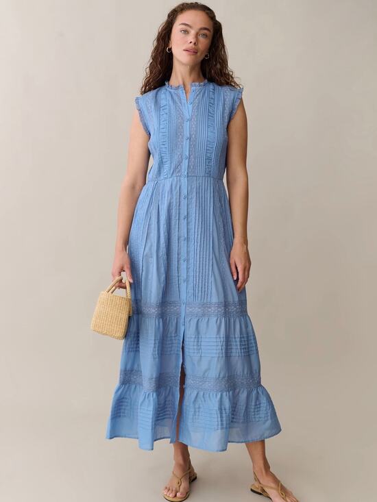 Sorella Dresses & Skirts - New sorella primose Cotton Dress blue lace sz XS $372
